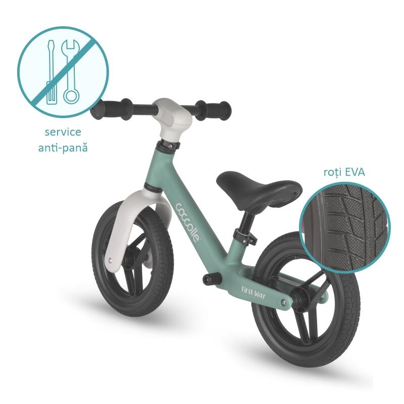 Bicicleta fara pedale Coccolle First Way, Summer Mint Bicicleta fara pedale Coccolle First Way, Summer Mint