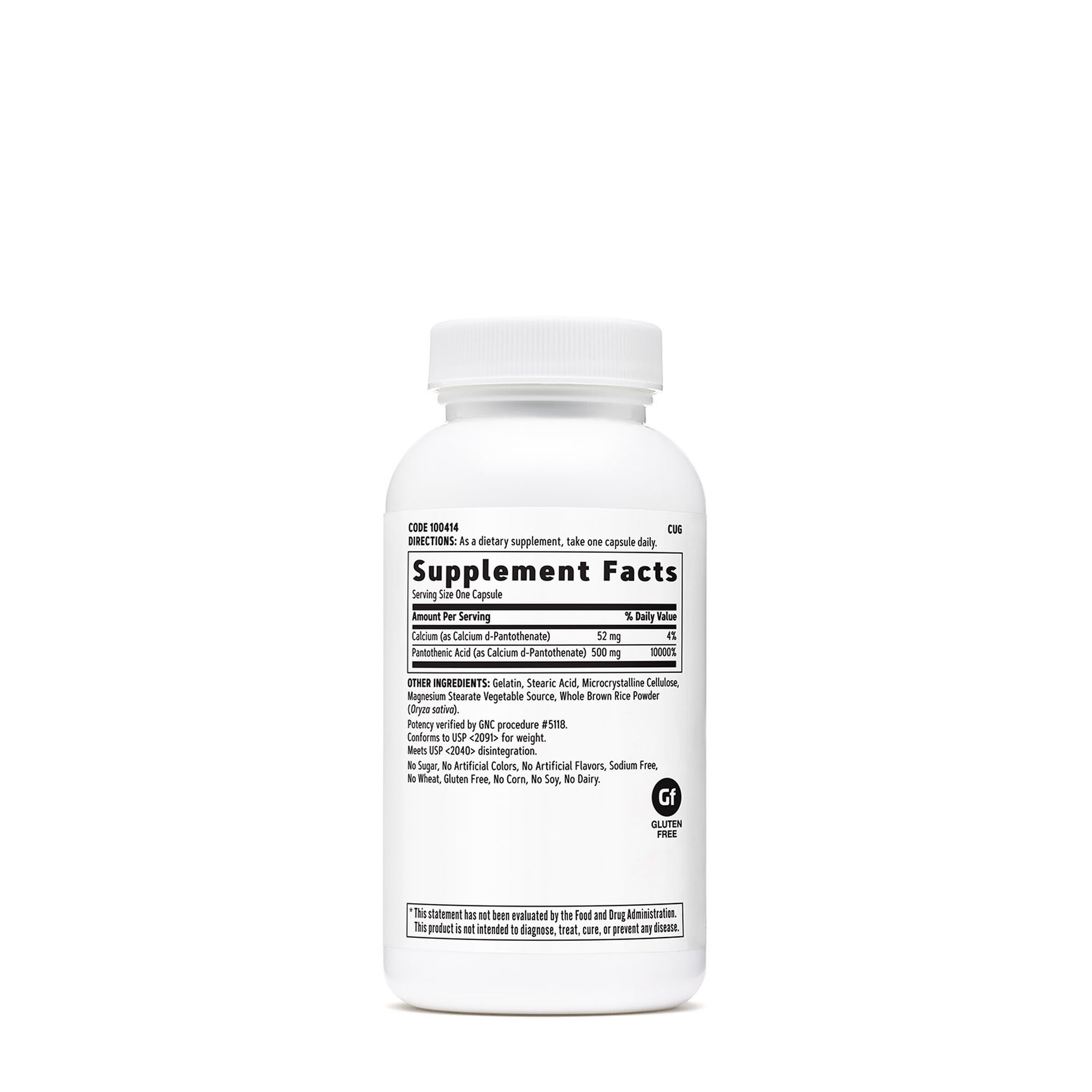 Acid pantotenic 500 mg, 100 capsule, GNC Acid pantotenic 500 mg, 100 capsule, GNC