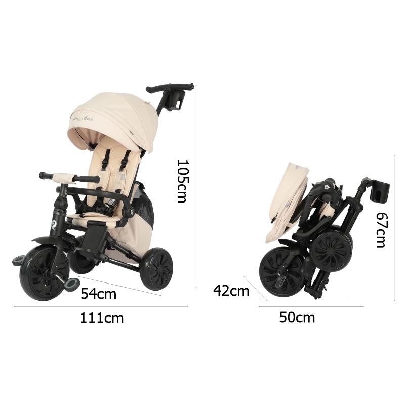 Tricicleta ultrapliabila Qplay Nova MAX Bej Tricicleta ultrapliabila Qplay Nova MAX Bej