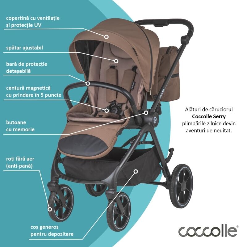 Carucior modular 2in1 Coccolle Serry Light taupe+ Scoica auto iSize Coccolle Knox Black Carucior modular 2in1 Coccolle Serry Light taupe+ Scoica auto iSize Coccolle Knox Black