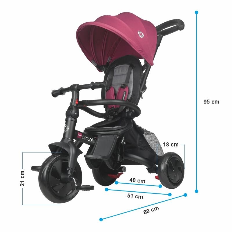 Tricicleta multifunctionala Coccolle Alegra Magenta Tricicleta multifunctionala Coccolle Alegra Magenta