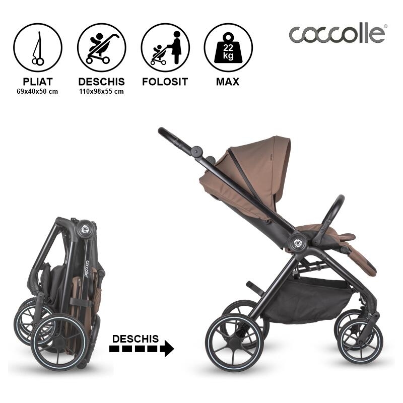Carucior modular 2in1 Coccolle Serry Light taupe+ Scoica auto iSize Coccolle Knox Black Carucior modular 2in1 Coccolle Serry Light taupe+ Scoica auto iSize Coccolle Knox Black