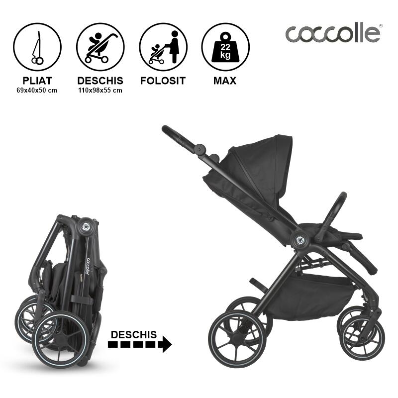 Carucior modular 2in1 Coccolle Serry Jet black+ Scoica auto iSize Coccolle Knox Greystone Carucior modular 2in1 Coccolle Serry Jet black+ Scoica auto iSize Coccolle Knox Greystone