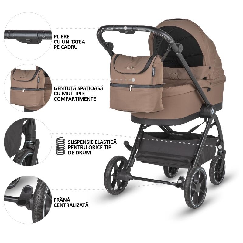 Carucior modular 2in1 Coccolle Serry Light taupe+ Scoica auto iSize Coccolle Knox Black Carucior modular 2in1 Coccolle Serry Light taupe+ Scoica auto iSize Coccolle Knox Black