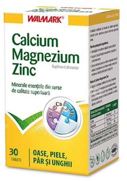 Calciu Magneziu Zinc, 30 tablete, Walmark Calciu Magneziu Zinc, 30 tablete, Walmark