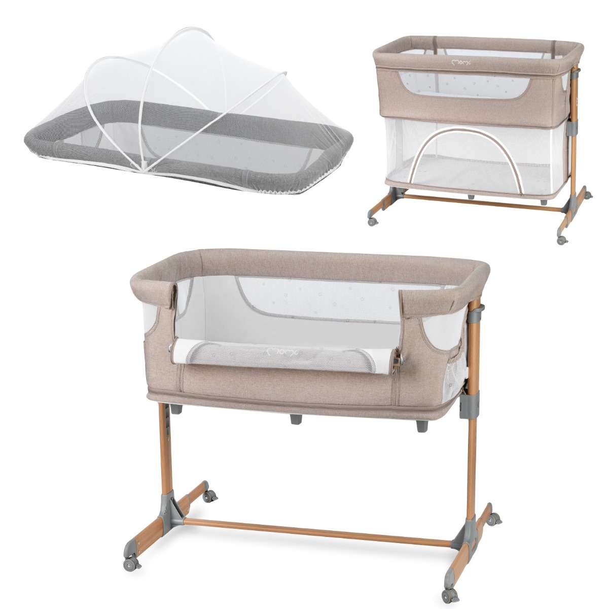 Co-sleeper MoMi, Smart Bed 4 in 1 - Beige Co-sleeper MoMi, Smart Bed 4 in 1 - Beige