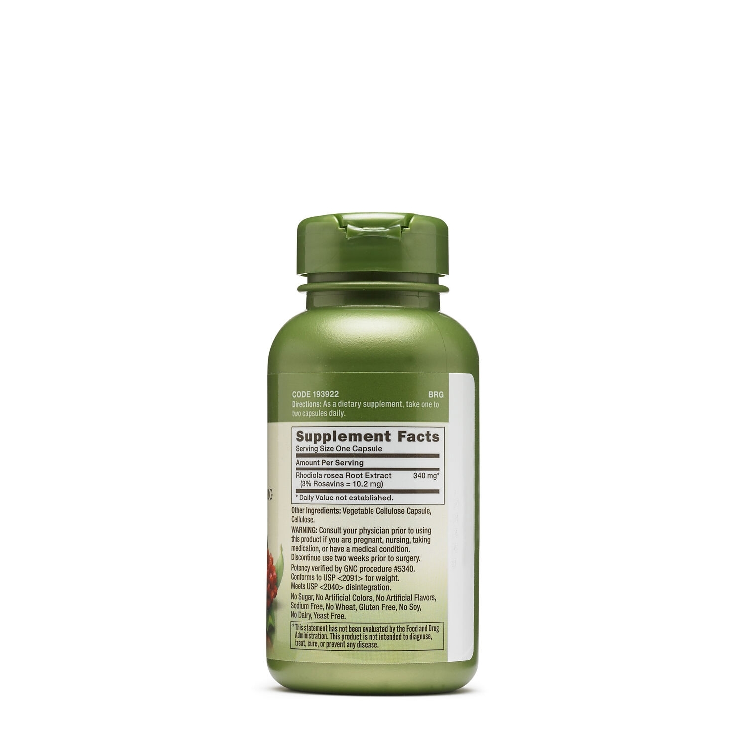 Extract de rodiola 340 mg Herbal Plus, 100 capsule, GNC Extract de rodiola 340 mg Herbal Plus, 100 capsule, GNC