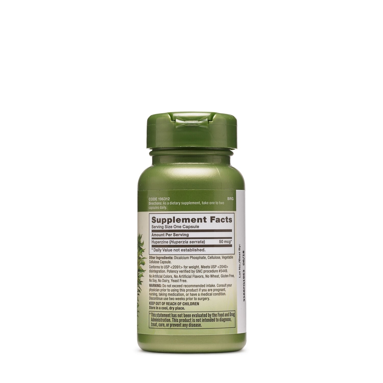 Huperzina A 50 mcg Herbal Plus, 50 capsule, GNC Huperzina A 50 mcg Herbal Plus, 50 capsule, GNC