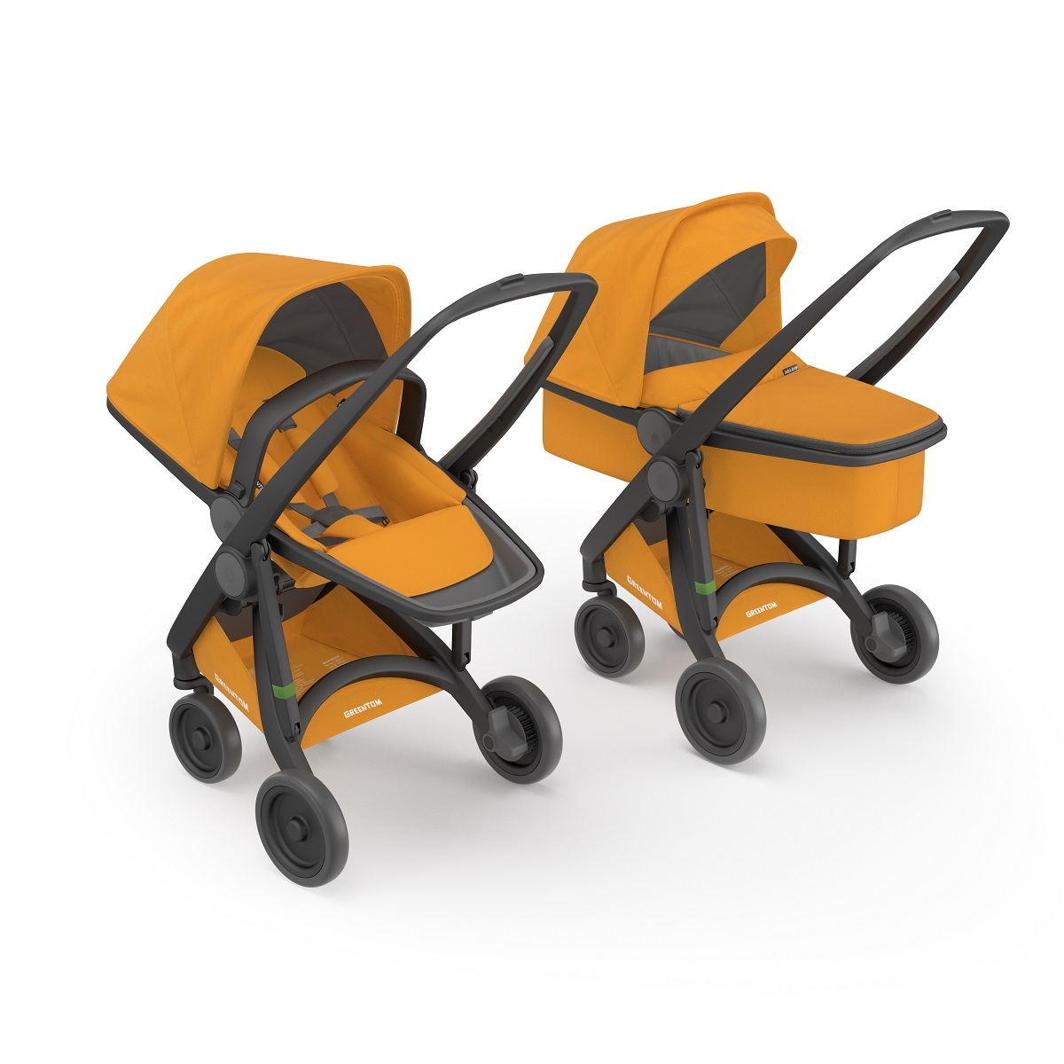 Carucior 2 In 1, Greentom, 100% Ecologic, Black Sunflower Carucior 2 In 1, Greentom, 100% Ecologic, Black Sunflower