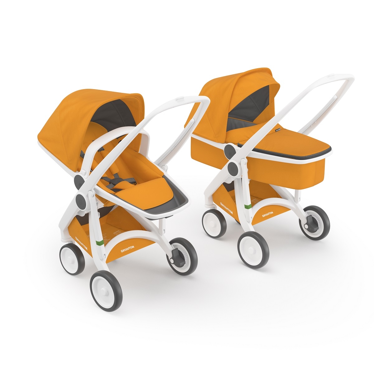 Carucior 2 In 1, Greentom, 100% Ecologic, White Sunflower Carucior 2 In 1, Greentom, 100% Ecologic, White Sunflower