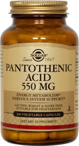 Solgar Pantothenic Acid (Vitamina B5) 550mg X 50cps Solgar Pantothenic Acid (Vitamina B5) 550mg X 50cps