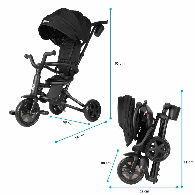 Tricicleta ultrapliabila Qplay Nova Niello Negru Tricicleta ultrapliabila Qplay Nova Niello Negru