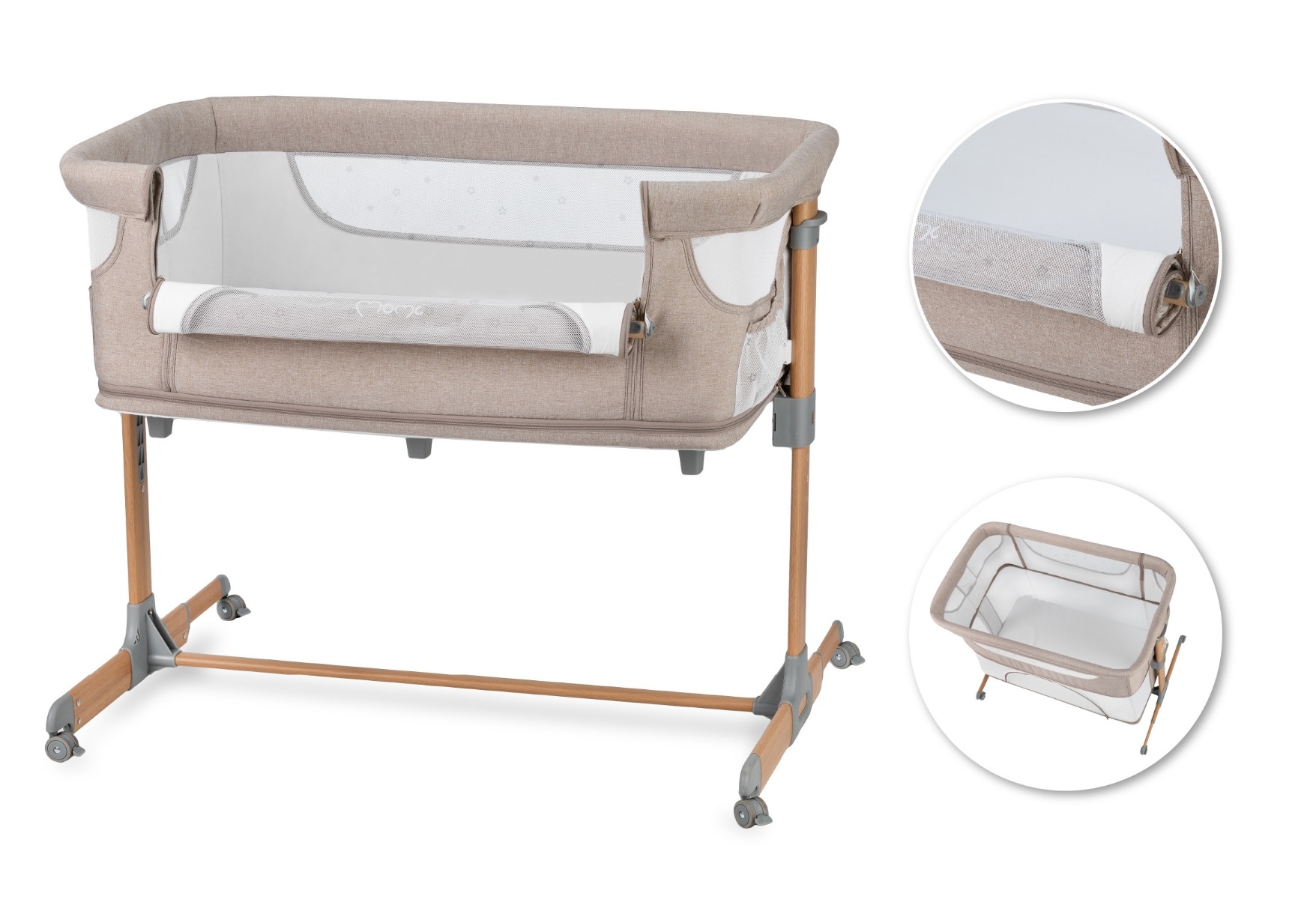 Co-sleeper MoMi, Smart Bed 4 in 1 - Beige Co-sleeper MoMi, Smart Bed 4 in 1 - Beige