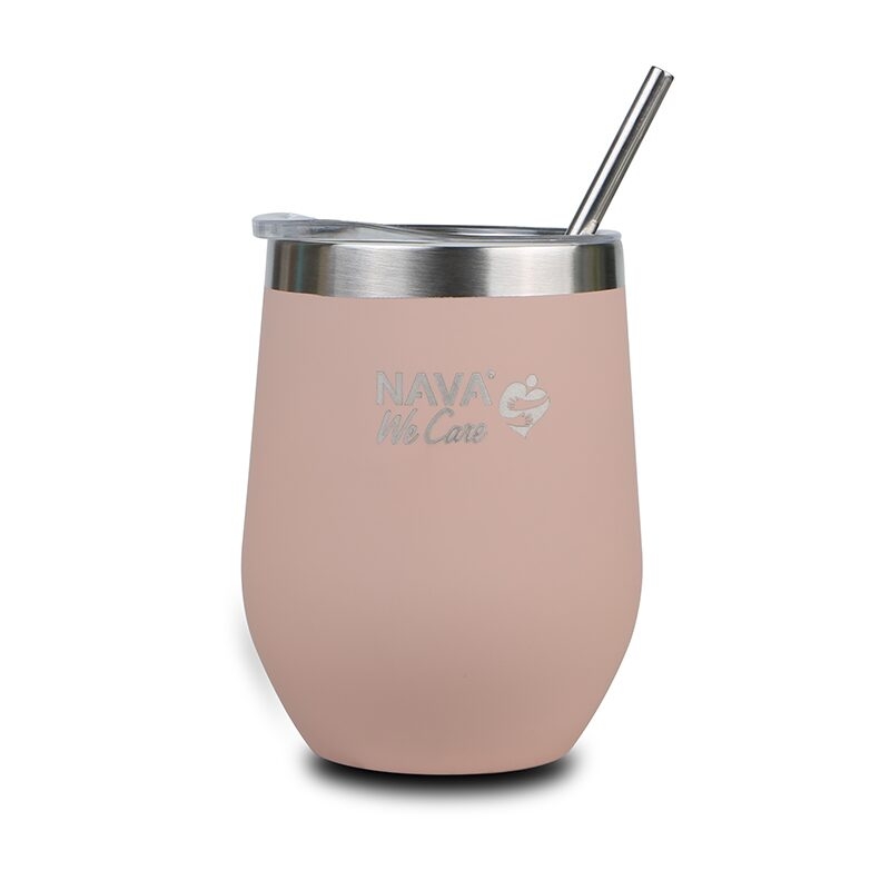 Cana termoizolanta cu pai Nava 360ml roz Cana termoizolanta cu pai Nava 360ml roz