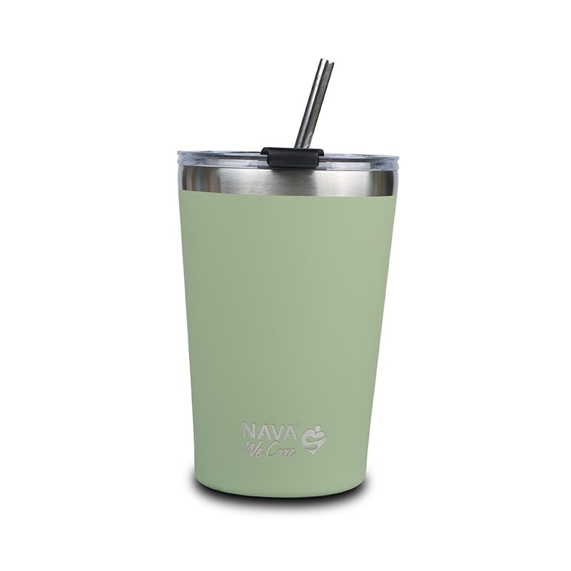 Cana termoizolanta cu pai Nava 450ml verde Cana termoizolanta cu pai Nava 450ml verde