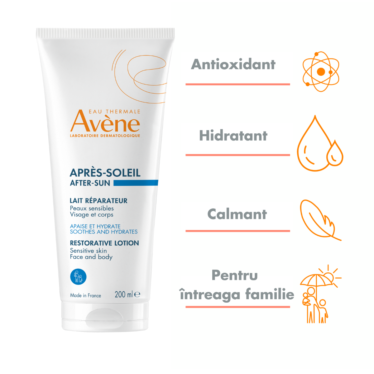 Lotiune reparatoare dupa plaja, 200 ml, Avene Lotiune reparatoare dupa plaja, 200 ml, Avene