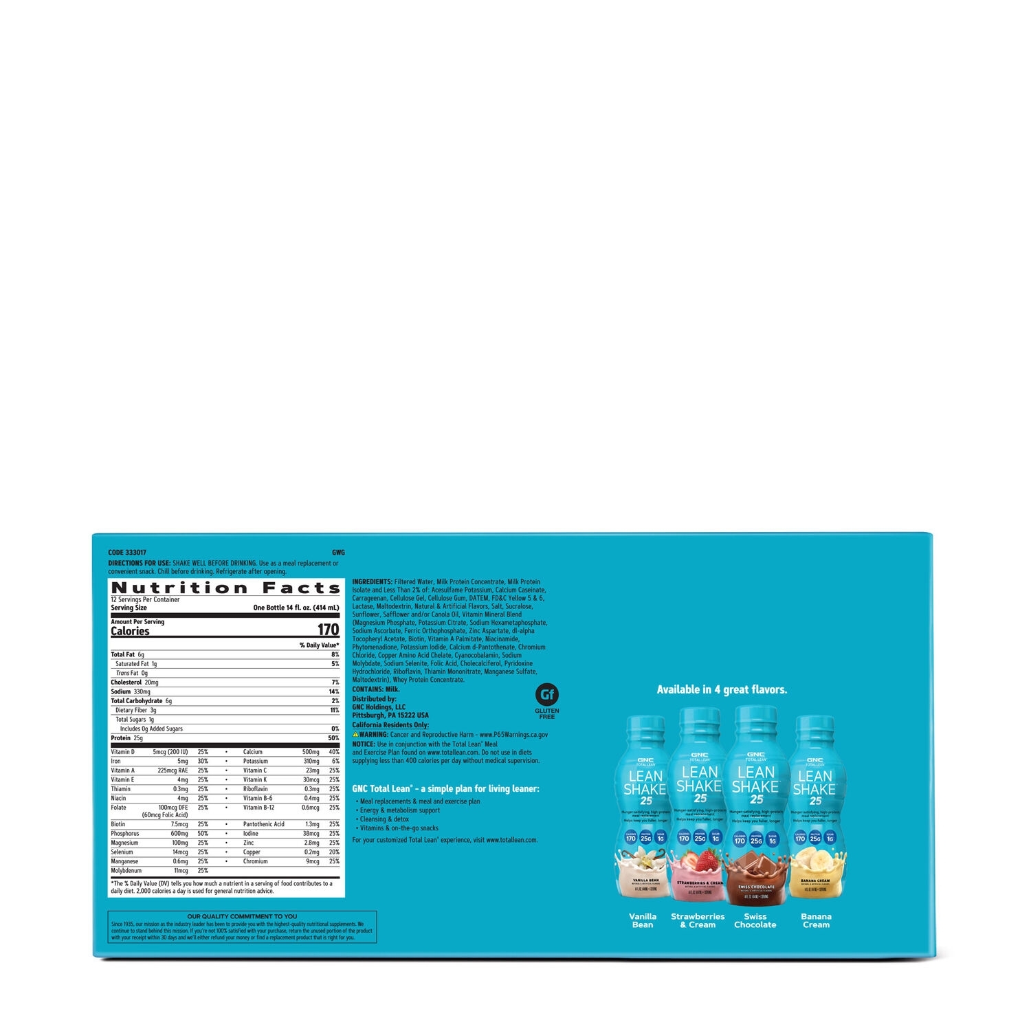 Shake proteic cu aroma de banane Total Lean, 414 ml, GNC Shake proteic cu aroma de banane Total Lean, 414 ml, GNC