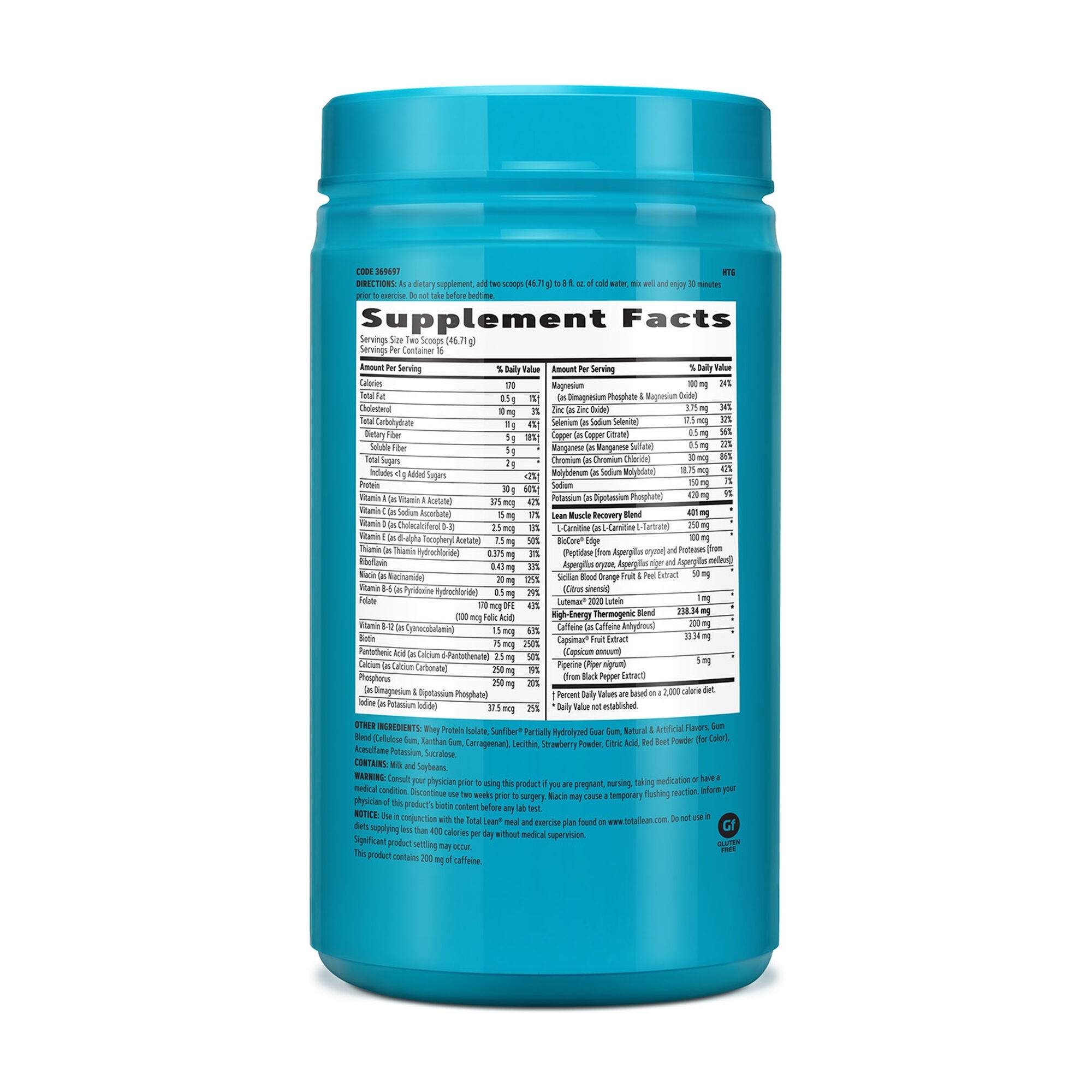 Shake proteic cu amestec termogenic cu aroma de capsuni Total Lean, 747.36 g GNC Shake proteic cu amestec termogenic cu aroma de capsuni Total Lean, 747.36 g GNC