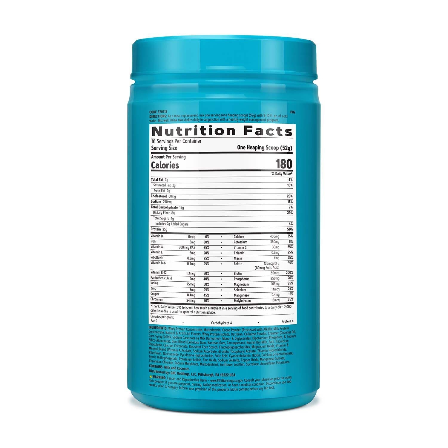 Shake proteic cu aroma de ciocolata Total Lean, 832 g, GNC Shake proteic cu aroma de ciocolata Total Lean, 832 g, GNC