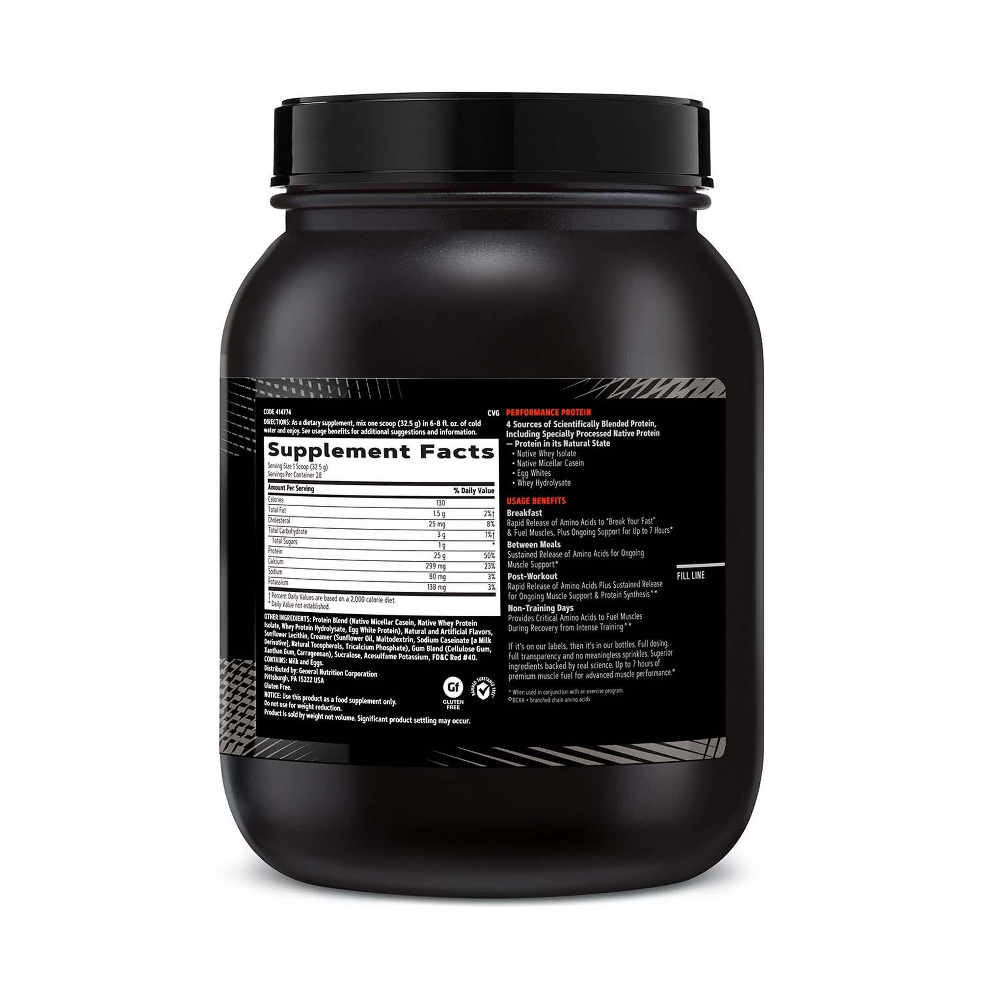 Amestec proteic cu aroma de cereale fructate AMP, 910 g, GNC Amestec proteic cu aroma de cereale fructate AMP, 910 g, GNC