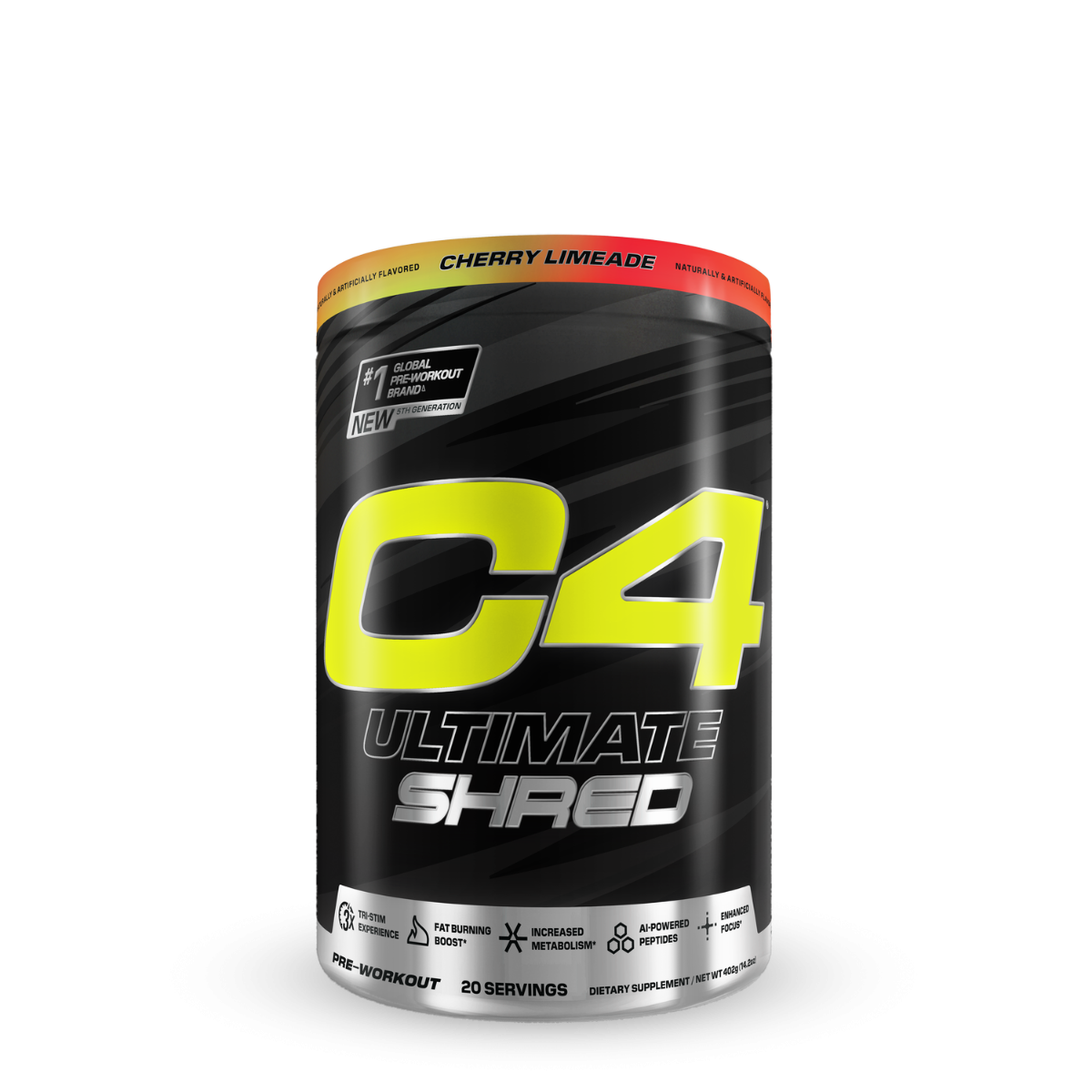 Formula pre-work avansata pentru definire cu aroma de limonada cu cirese Cellucor C4 Ultimate Shred, 402 g, GNC Formula pre-work avansata pentru definire cu aroma de limonada cu cirese Cellucor C4 Ultimate Shred, 402 g, GNC