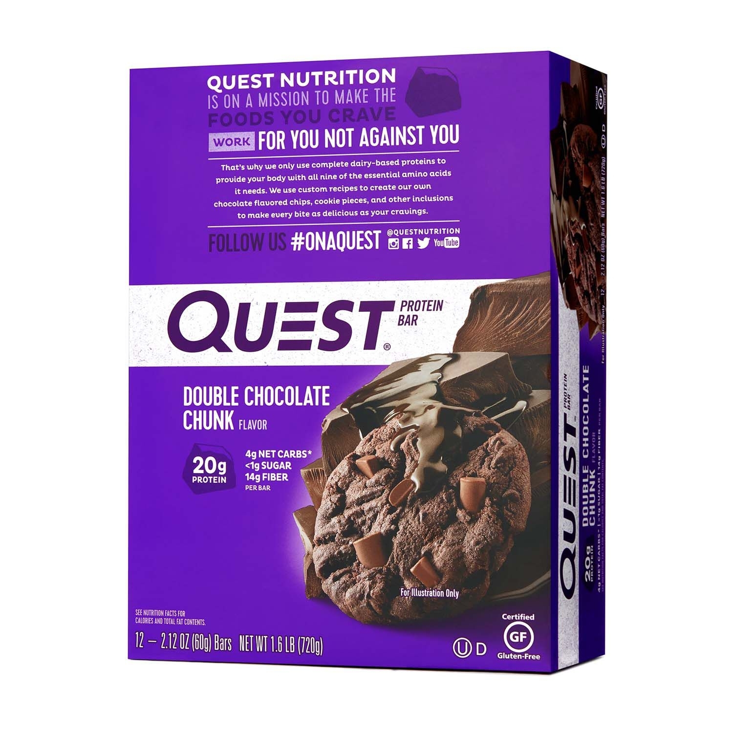 Baton proteic cu aroma de ciocolata, 60g, Quest Baton proteic cu aroma de ciocolata, 60g, Quest