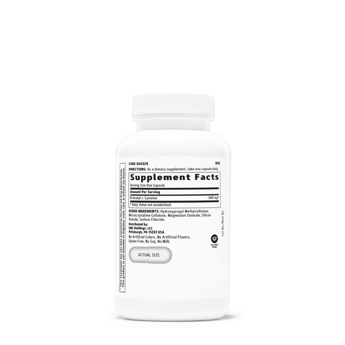 GNC - N-Acetyl-L-Cysteine NAC 600mg 120cps GNC - N-Acetyl-L-Cysteine NAC 600mg 120cps