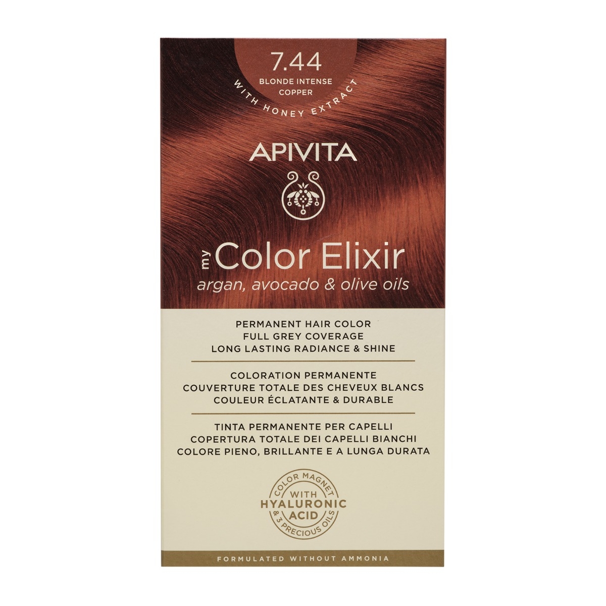 My Color Elixir vopsea par N7.44, 155ml, Apivita My Color Elixir vopsea par N7.44, 155ml, Apivita