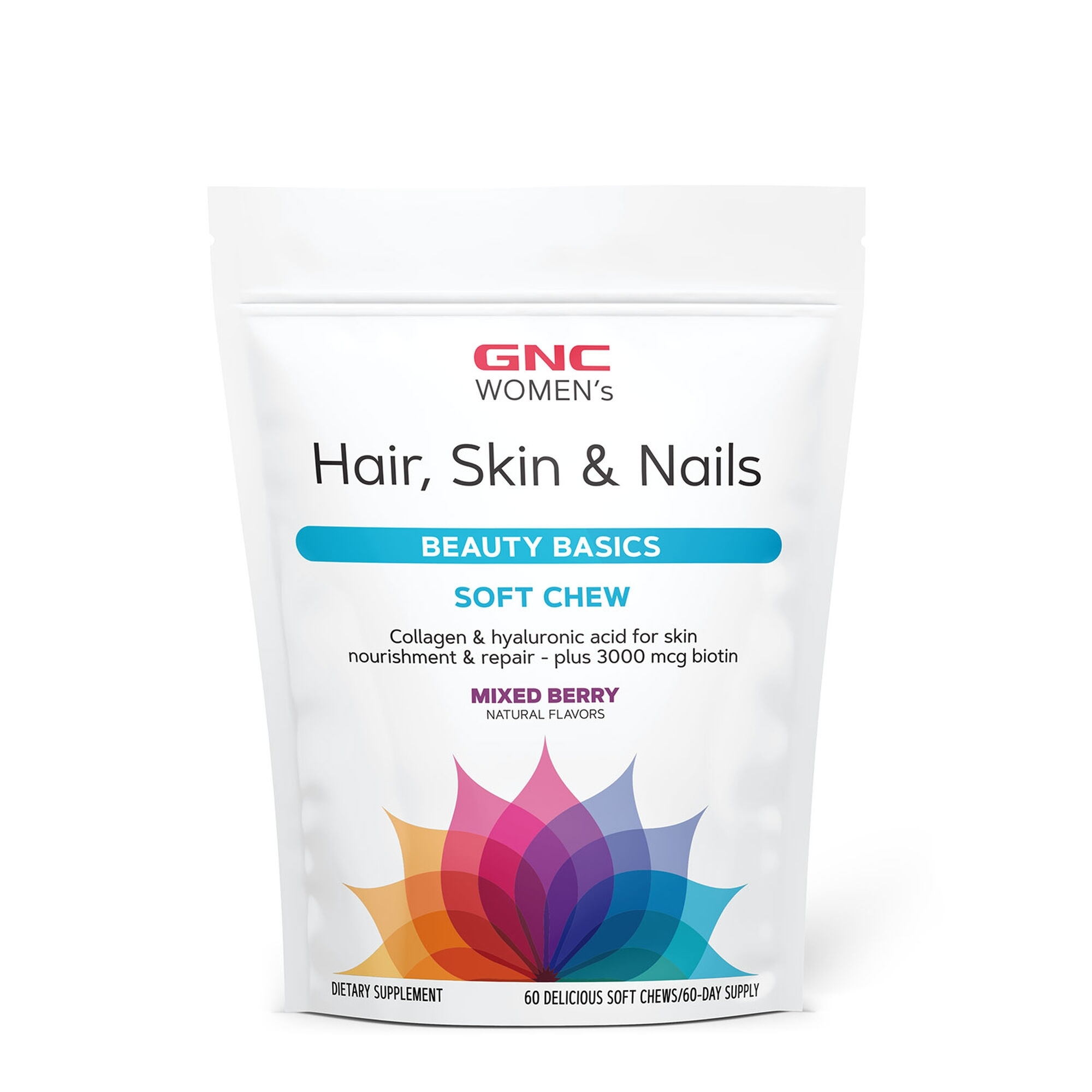 Formula pentru par, piele si unghii cu aroma de fructe de padure, 60 caramele, GNC Formula pentru par, piele si unghii cu aroma de fructe de padure, 60 caramele, GNC