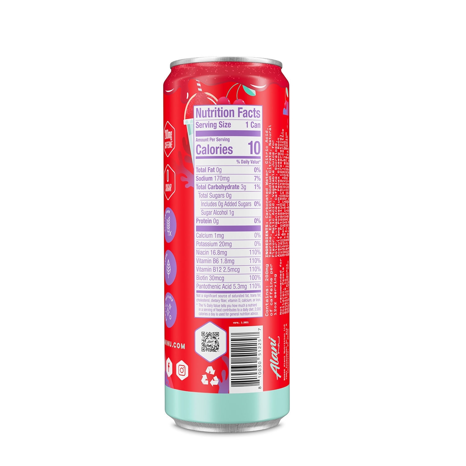 Energizant cu aroma de cirese Energy, 355 ml, Alani Nu Energizant cu aroma de cirese Energy, 355 ml, Alani Nu