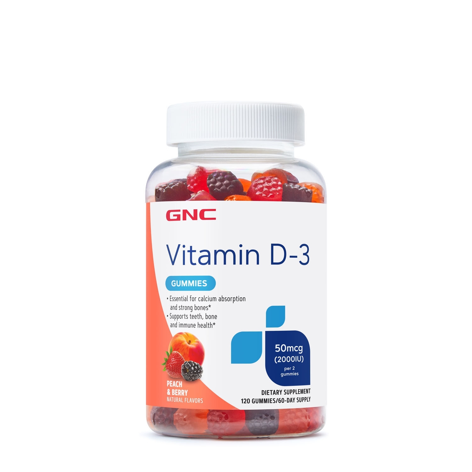 Vitamina D-3 50 mcg (2000 UI), 120 jeleuri, GNC Vitamina D-3 50 mcg (2000 UI), 120 jeleuri, GNC