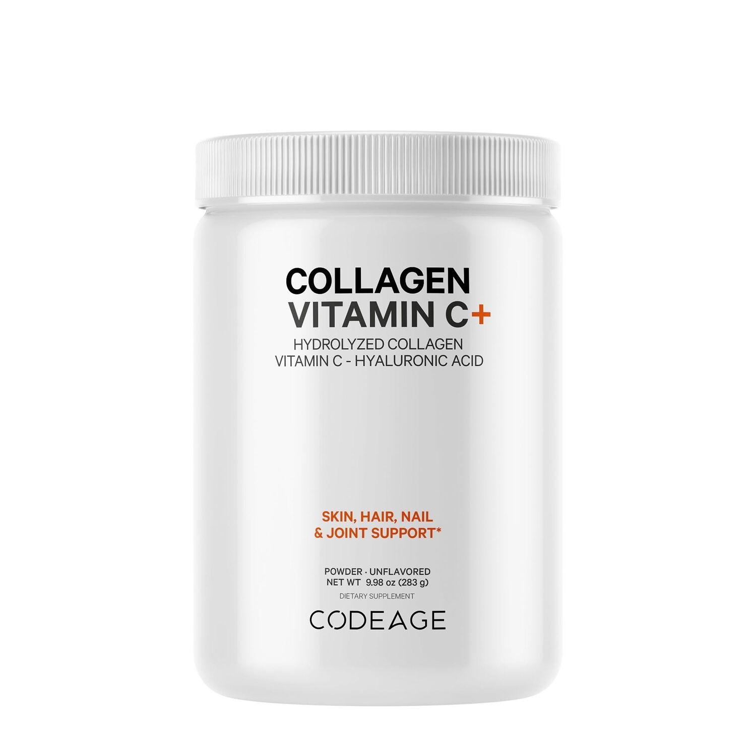 Colagen hidrolizat cu vitamina C si acid hialuronic, 283 g, Code Age Colagen hidrolizat cu vitamina C si acid hialuronic, 283 g, Code Age