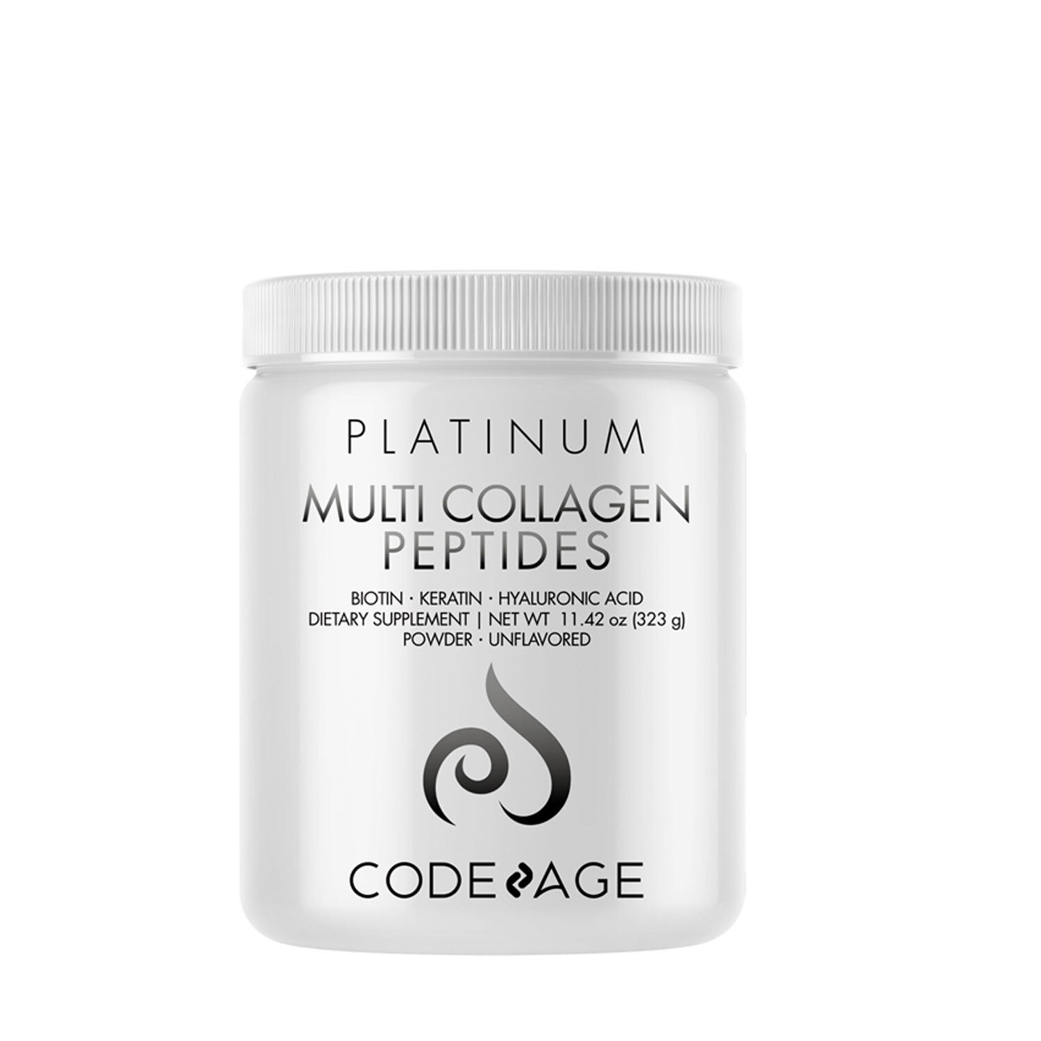 Peptide de colagen cu biotina, keratina si acid hialuronic, 323 g, Code Age Peptide de colagen cu biotina, keratina si acid hialuronic, 323 g, Code Age