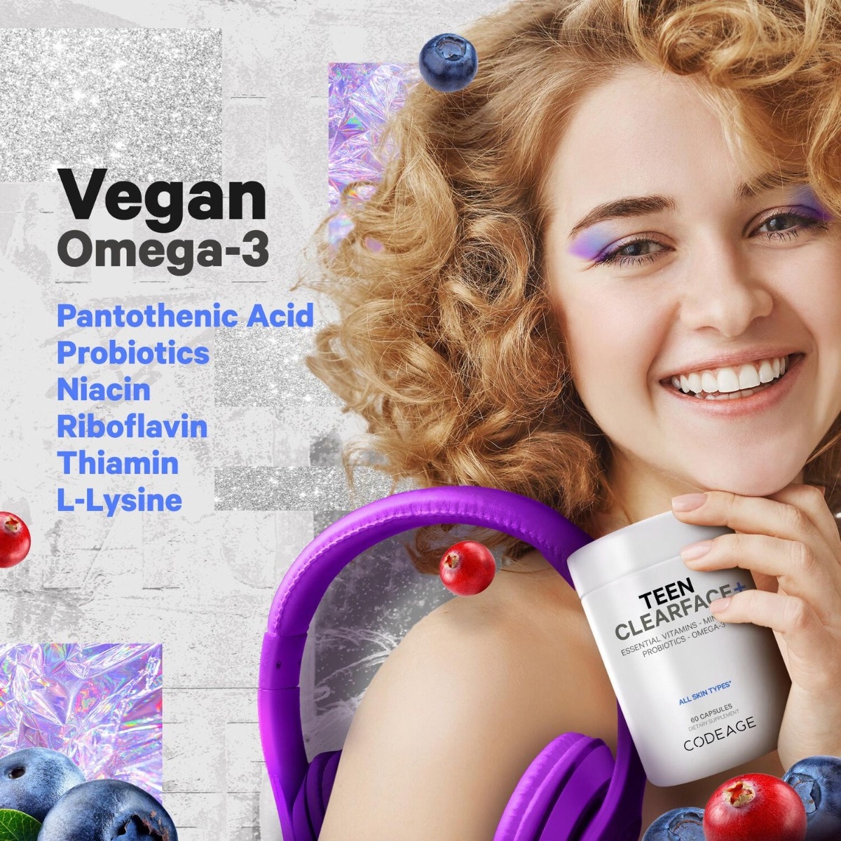 Multivitamine pentru adolescenti pentru ten sanatos CodeAge, 60 capsule, GNC Multivitamine pentru adolescenti pentru ten sanatos CodeAge, 60 capsule, GNC