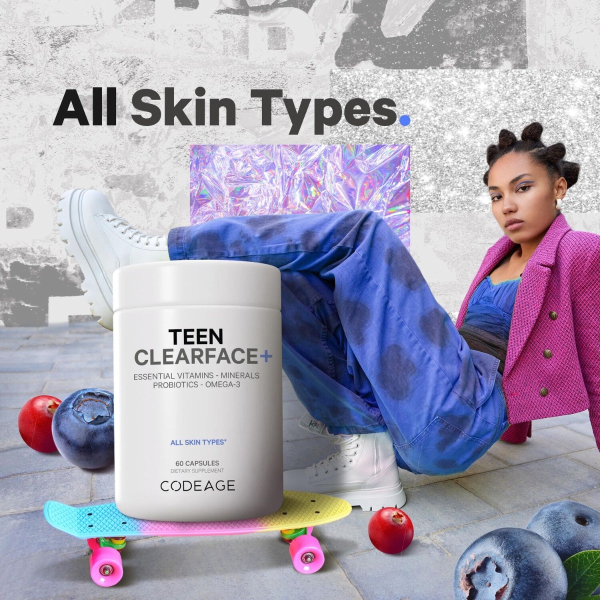 Multivitamine pentru adolescenti pentru ten sanatos CodeAge, 60 capsule, GNC Multivitamine pentru adolescenti pentru ten sanatos CodeAge, 60 capsule, GNC