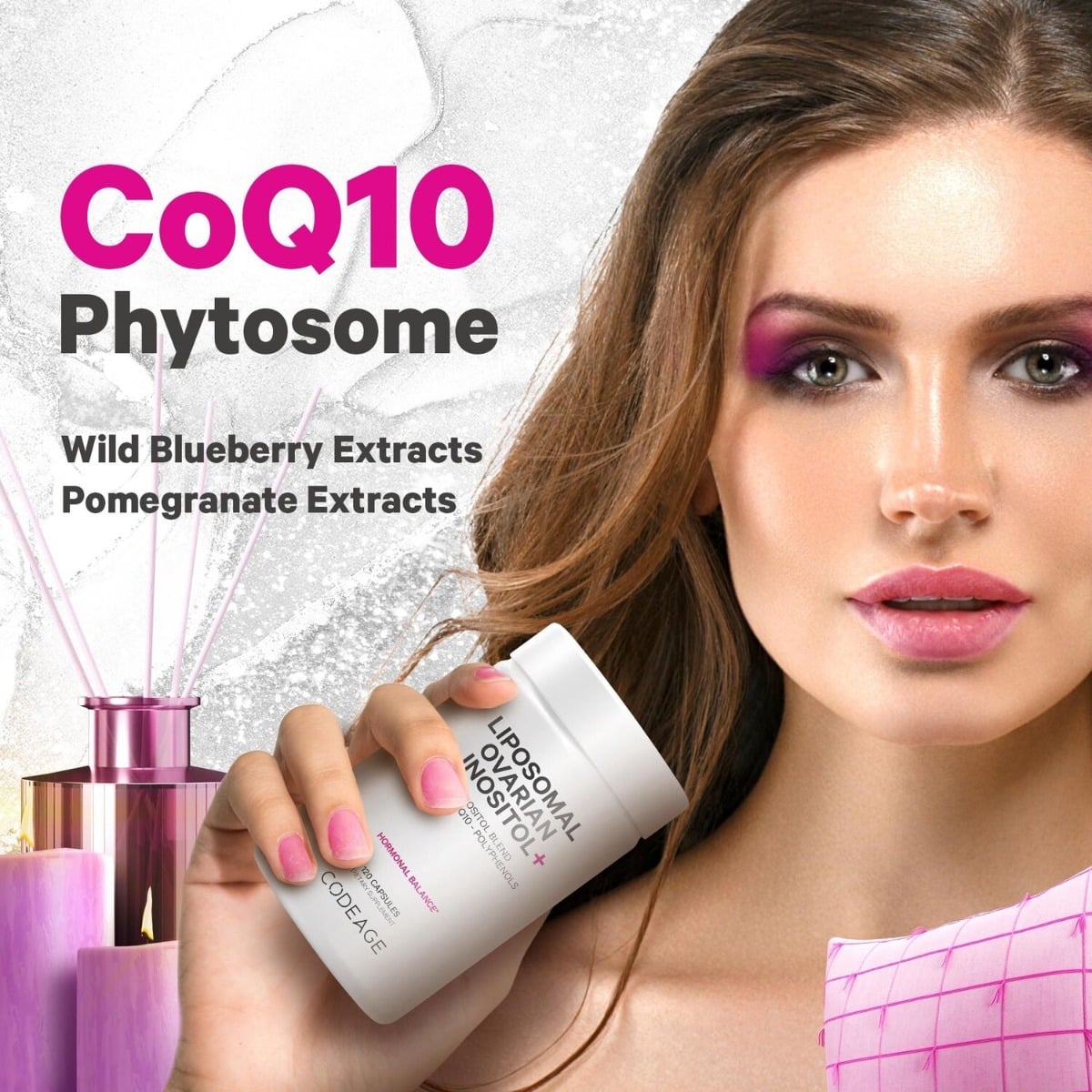 Myo-inozitol ovarian cu coenzima Q10 CodeAge, 120 capsule, GNC
