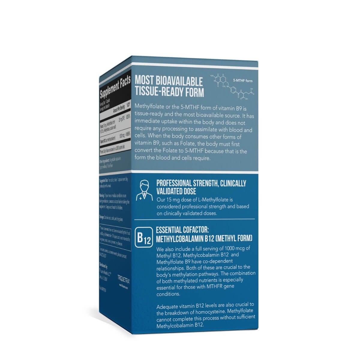 Forma bioactiva a acidului folinic pentru sustinerea functiei cognitive a energiei celulare si a sistemului nervos Triquetra, 60 capsule, GNC