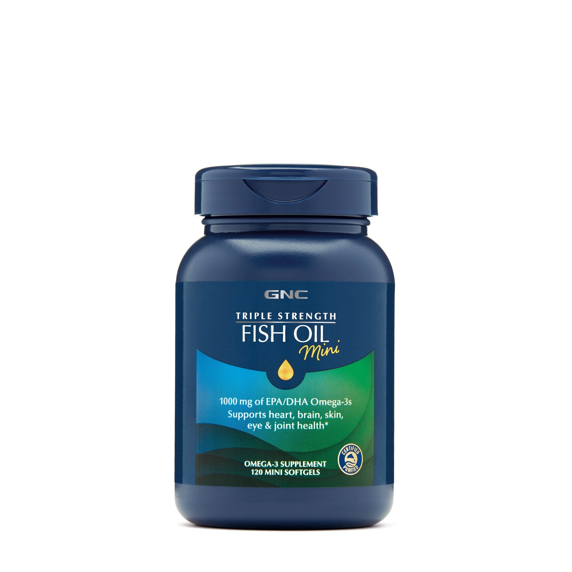 Ulei de peste mini Triple Strength, 120 capsule, GNC Ulei de peste mini Triple Strength, 120 capsule, GNC