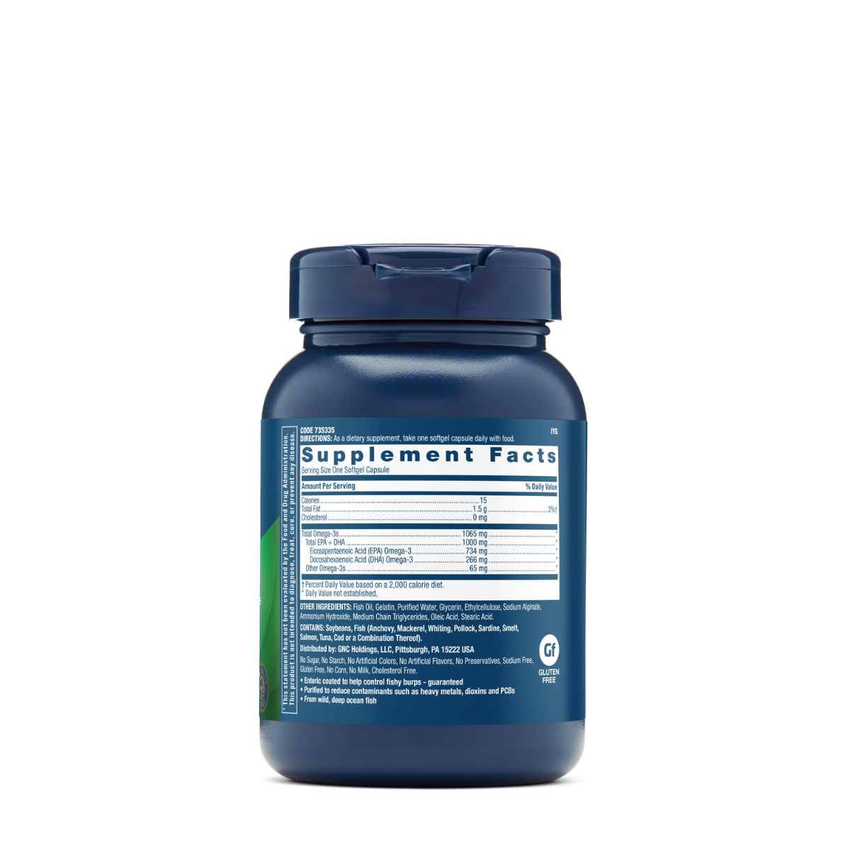 Ulei de peste 1000 mg Omega 3 EPA si DHA Triple Strength, 60 capsule, GNC Ulei de peste 1000 mg Omega 3 EPA si DHA Triple Strength, 60 capsule, GNC