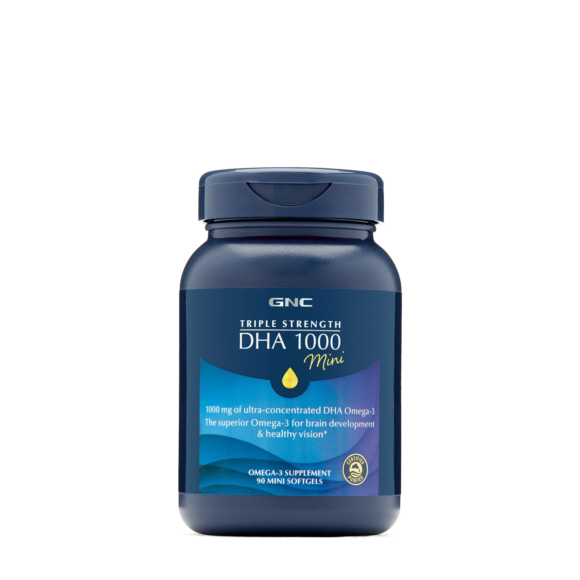 Acizi grasi DHA omega-3 1000 mini Triple Strength, 90 capsule, GNC