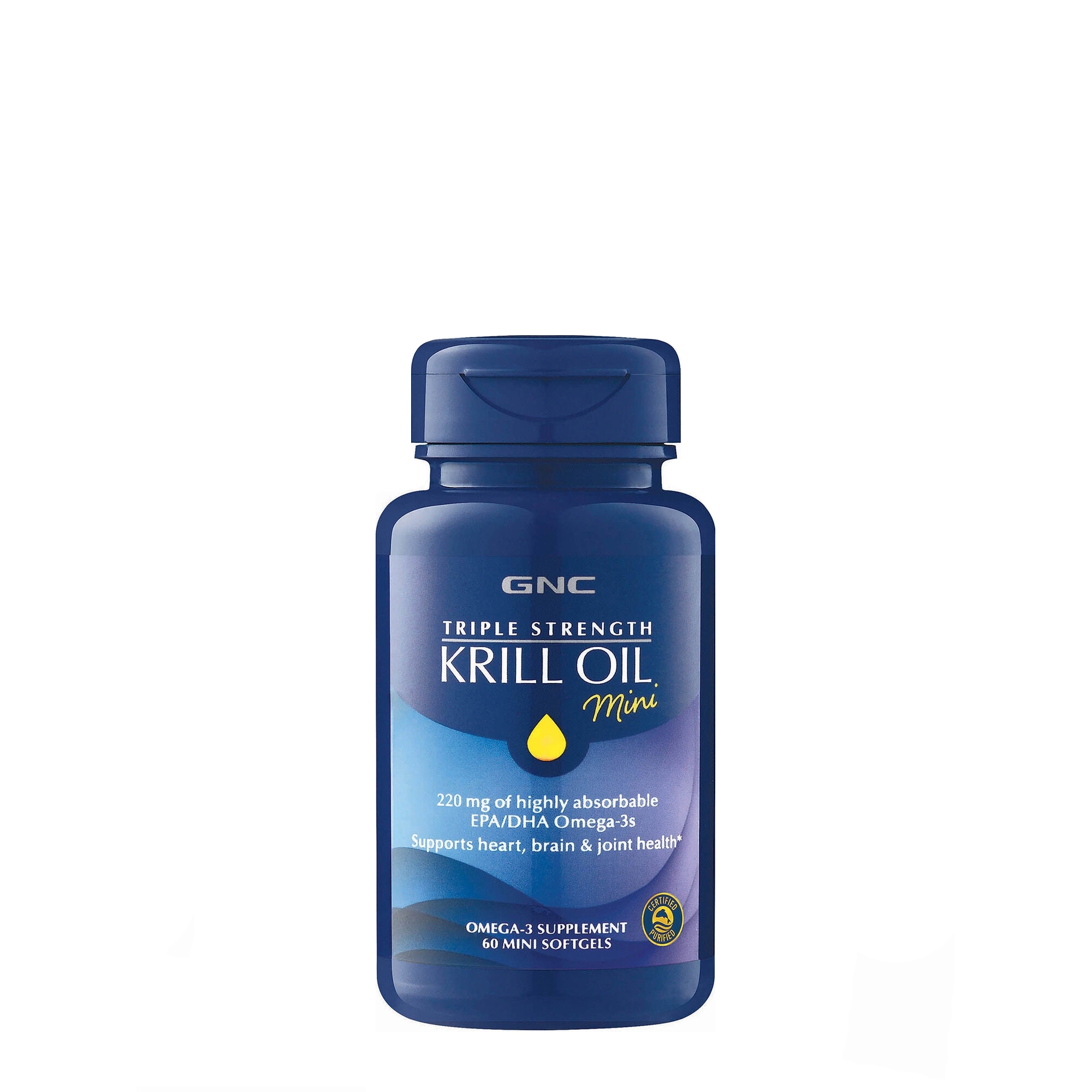 Ulei de krill mini Triple Strength, 60 capsule, GNC Ulei de krill mini Triple Strength, 60 capsule, GNC