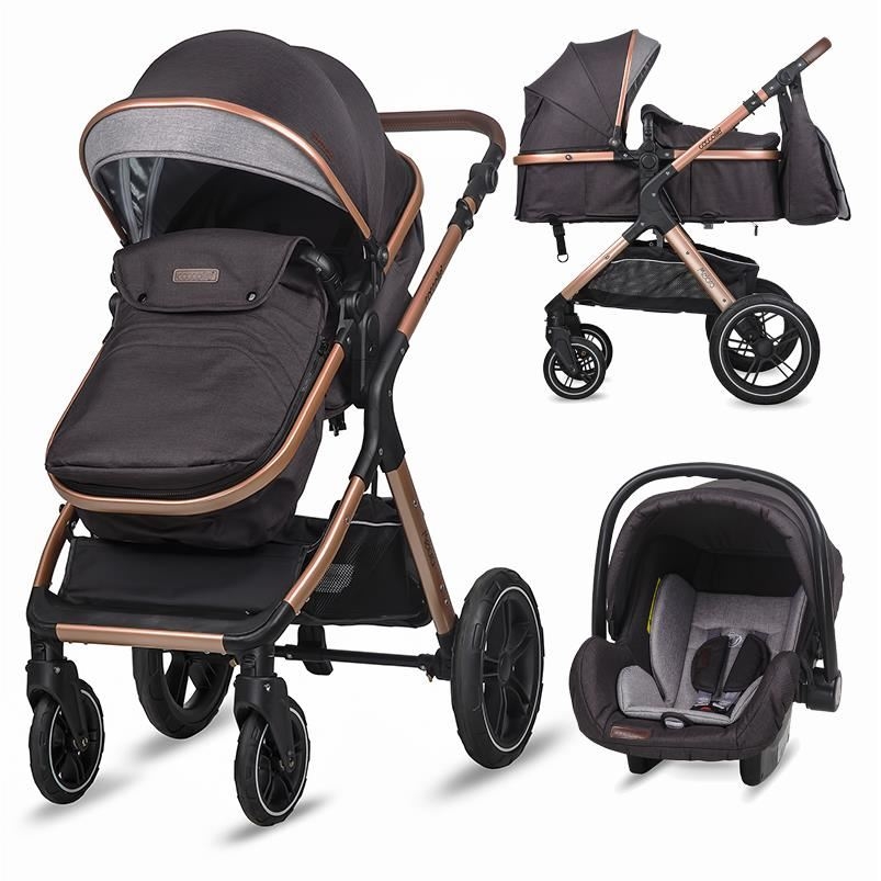 Carucior transformabil 3in1 Coccolle Melora Diamond black Carucior transformabil 3in1 Coccolle Melora Diamond black