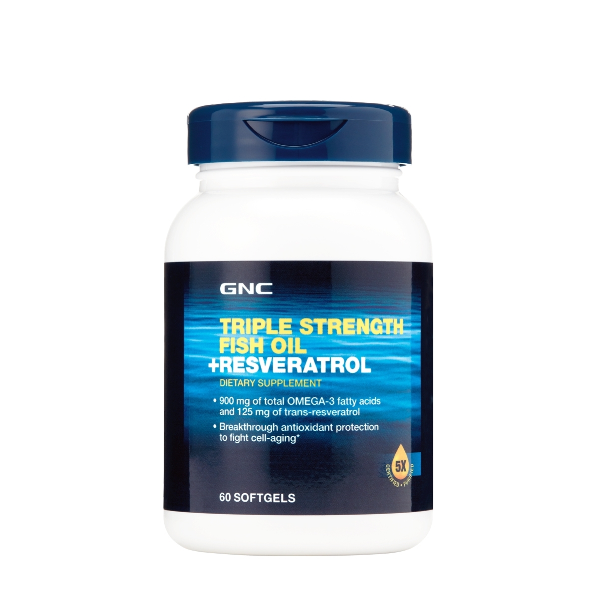 Ulei de peste si resveratrol Triple Strength, 60 capsule, GNC Ulei de peste si resveratrol Triple Strength, 60 capsule, GNC