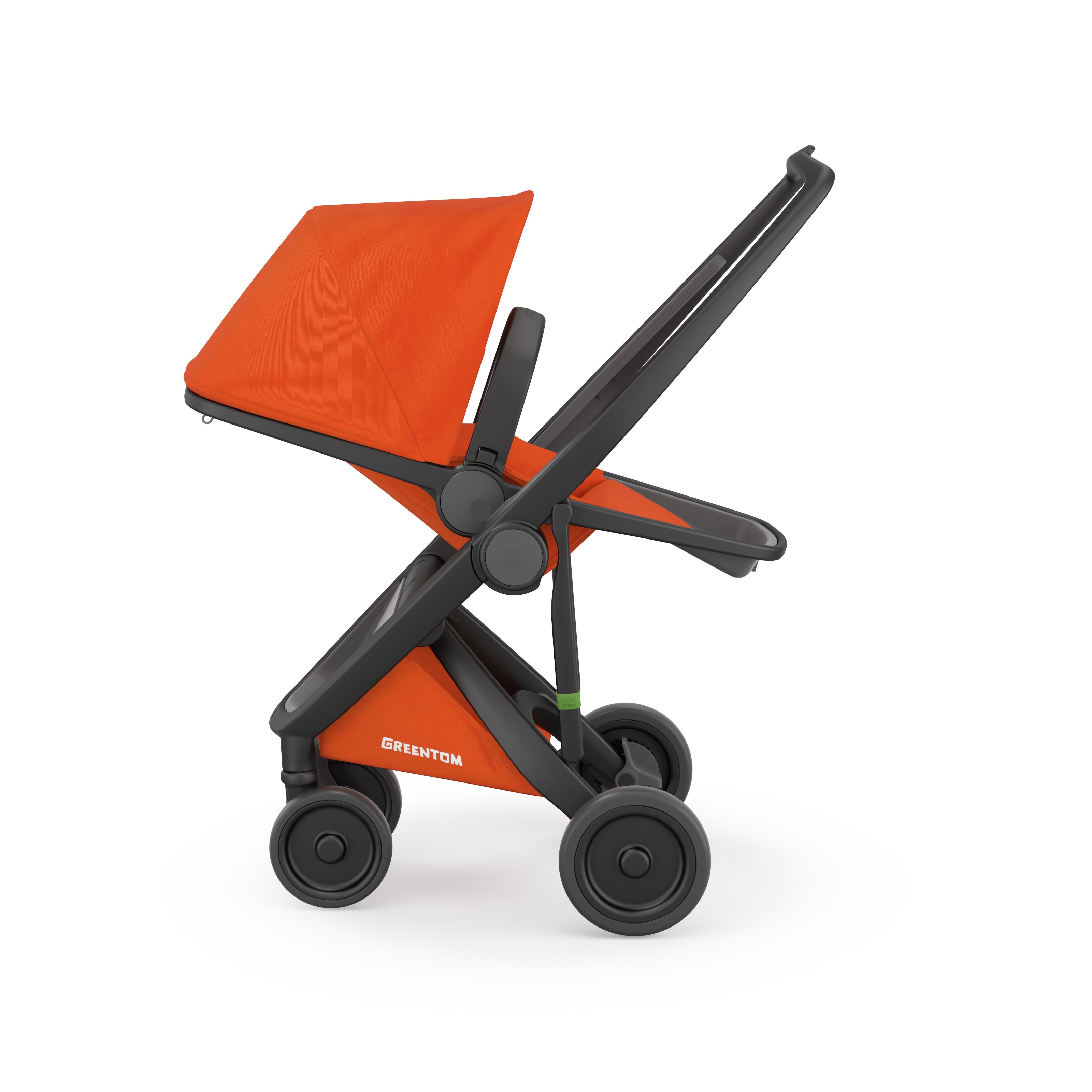 Carucior 2 in 1, Greentom, 100% Ecologic, Black Orange Carucior 2 in 1, Greentom, 100% Ecologic, Black Orange