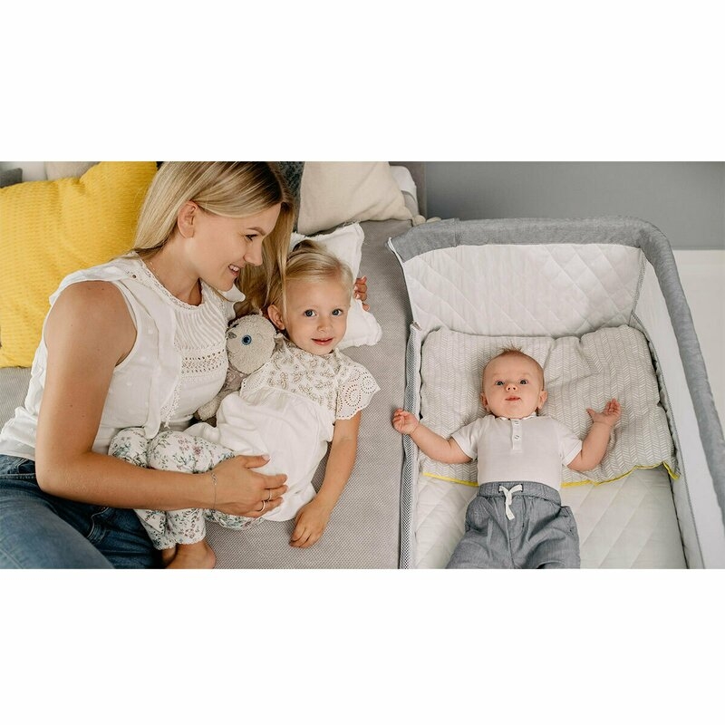 Lionelo - Patut co-sleeper Theo Dark 2 in 1, 90x50 cm, Gri Lionelo - Patut co-sleeper Theo Dark 2 in 1, 90x50 cm, Gri