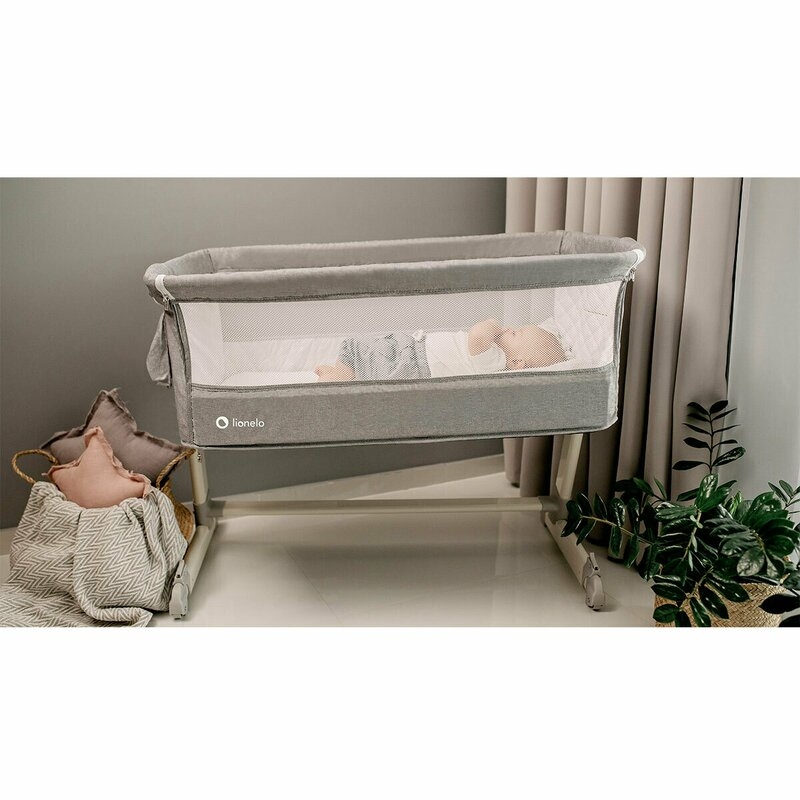 Lionelo - Patut co-sleeper Theo Dark 2 in 1, 90x50 cm, Gri Lionelo - Patut co-sleeper Theo Dark 2 in 1, 90x50 cm, Gri