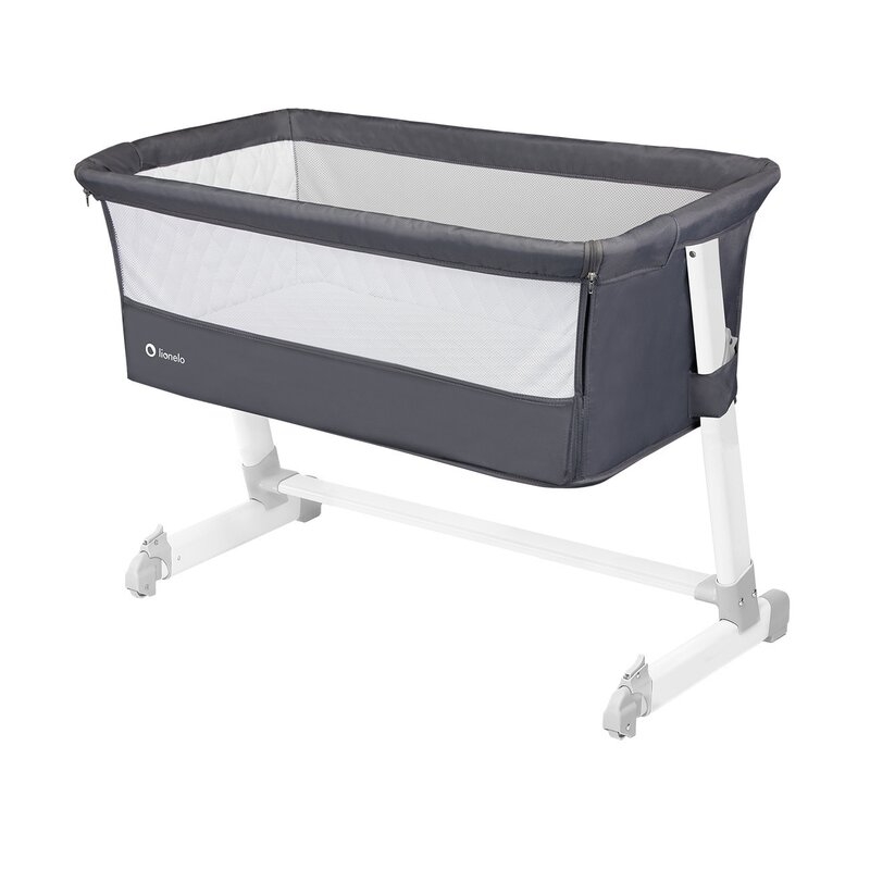 Lionelo - Patut co-sleeper Theo Dark 2 in 1, 90x50 cm, Gri Lionelo - Patut co-sleeper Theo Dark 2 in 1, 90x50 cm, Gri