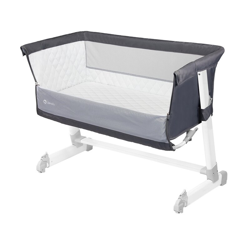 Lionelo - Patut co-sleeper Theo Dark 2 in 1, 90x50 cm, Gri Lionelo - Patut co-sleeper Theo Dark 2 in 1, 90x50 cm, Gri