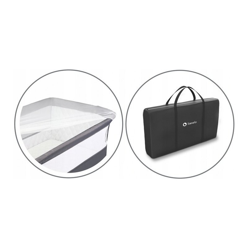 Lionelo - Patut co-sleeper Theo Dark 2 in 1, 90x50 cm, Gri Lionelo - Patut co-sleeper Theo Dark 2 in 1, 90x50 cm, Gri