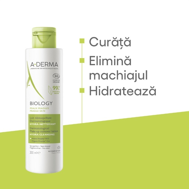 Biology lapte demachiant, 200ml, A-Derma Biology lapte demachiant, 200ml, A-Derma